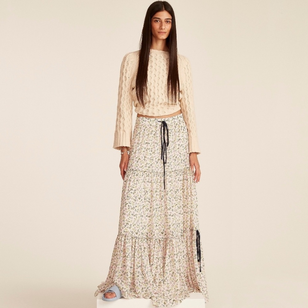 JCREW TIERED CHIFFON MAXI SKIRT  SZ  SMALL NWT
